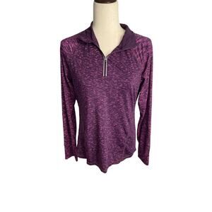 Ideology purple pink long sleeve 1/4 zip athletic shirt casual women's size med